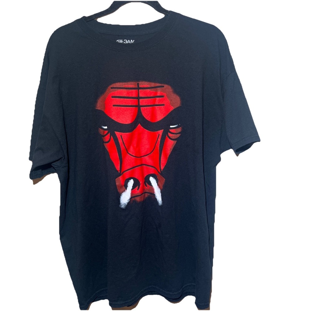 Chicago Bulls Gildan Dry Blend Men's XL Graphic T-Shirt Basketball NBA Black EUC